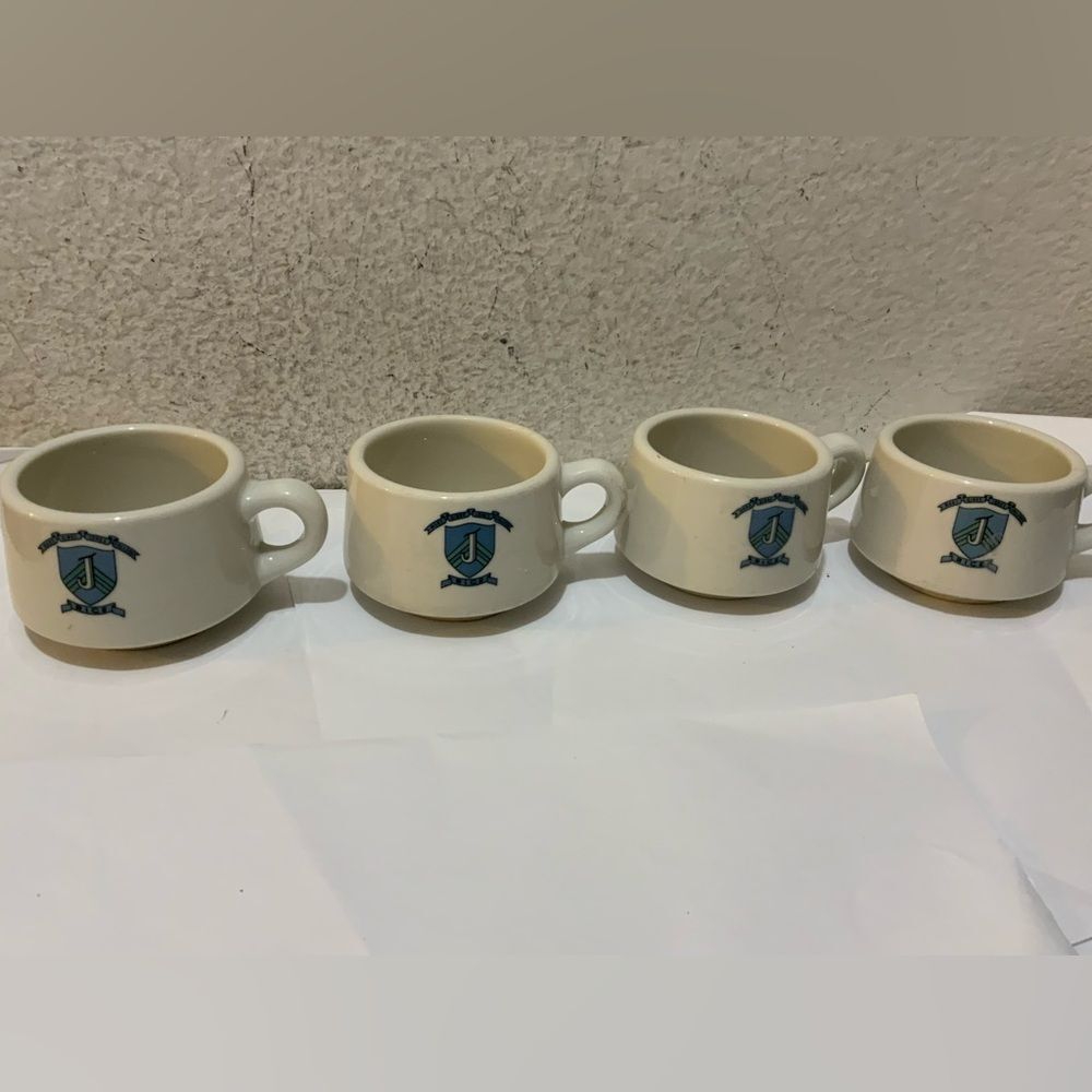 Set of 4  Vintage Mary Gibbs Jones University College "Restaurant"stackable Cups